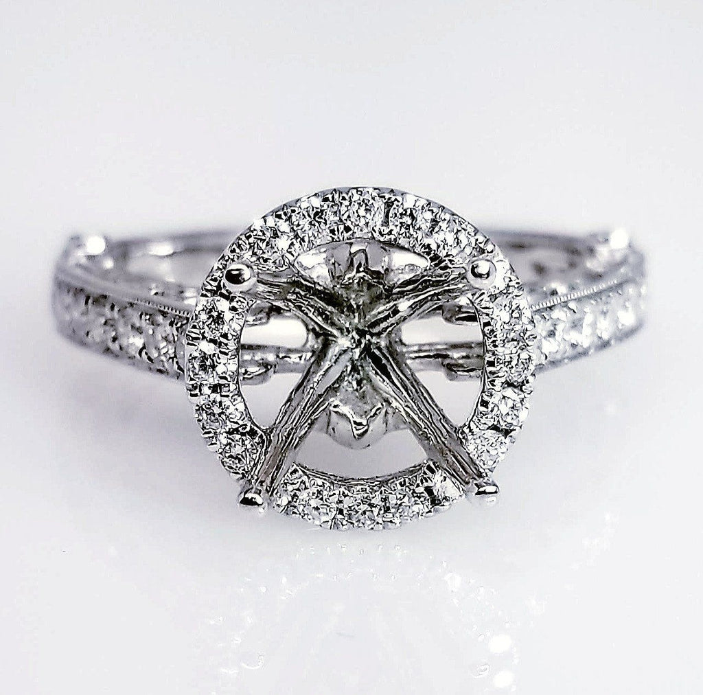 14kt White and Rose Gold & 0.60ctw Diamond Engagement Ring Setting WLG217 |  eBay