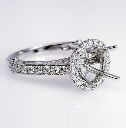 "ENGR02977" Filigree Diamond Round Cut Engagement Ring Setting