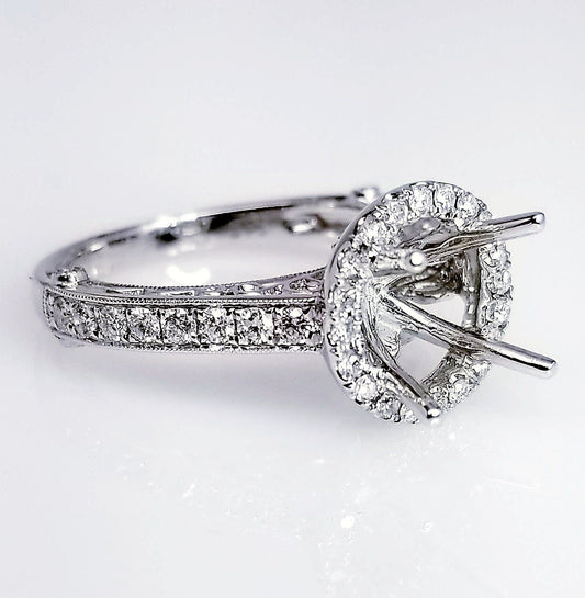 "ENGR02977" Filigree Diamond Round Cut Engagement Ring Setting