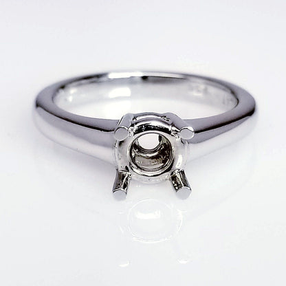 Solid Four Prong Diamond Engagement Ring Setting