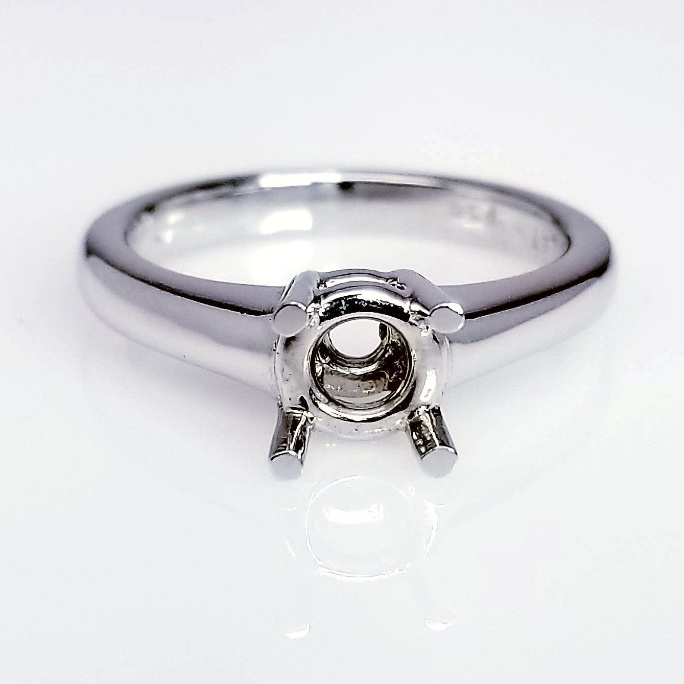 Solid Four Prong Diamond Engagement Ring Setting