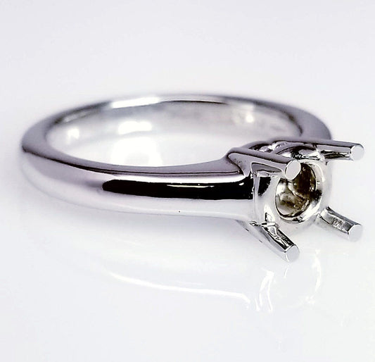 Solid Four Prong Diamond Engagement Ring Setting