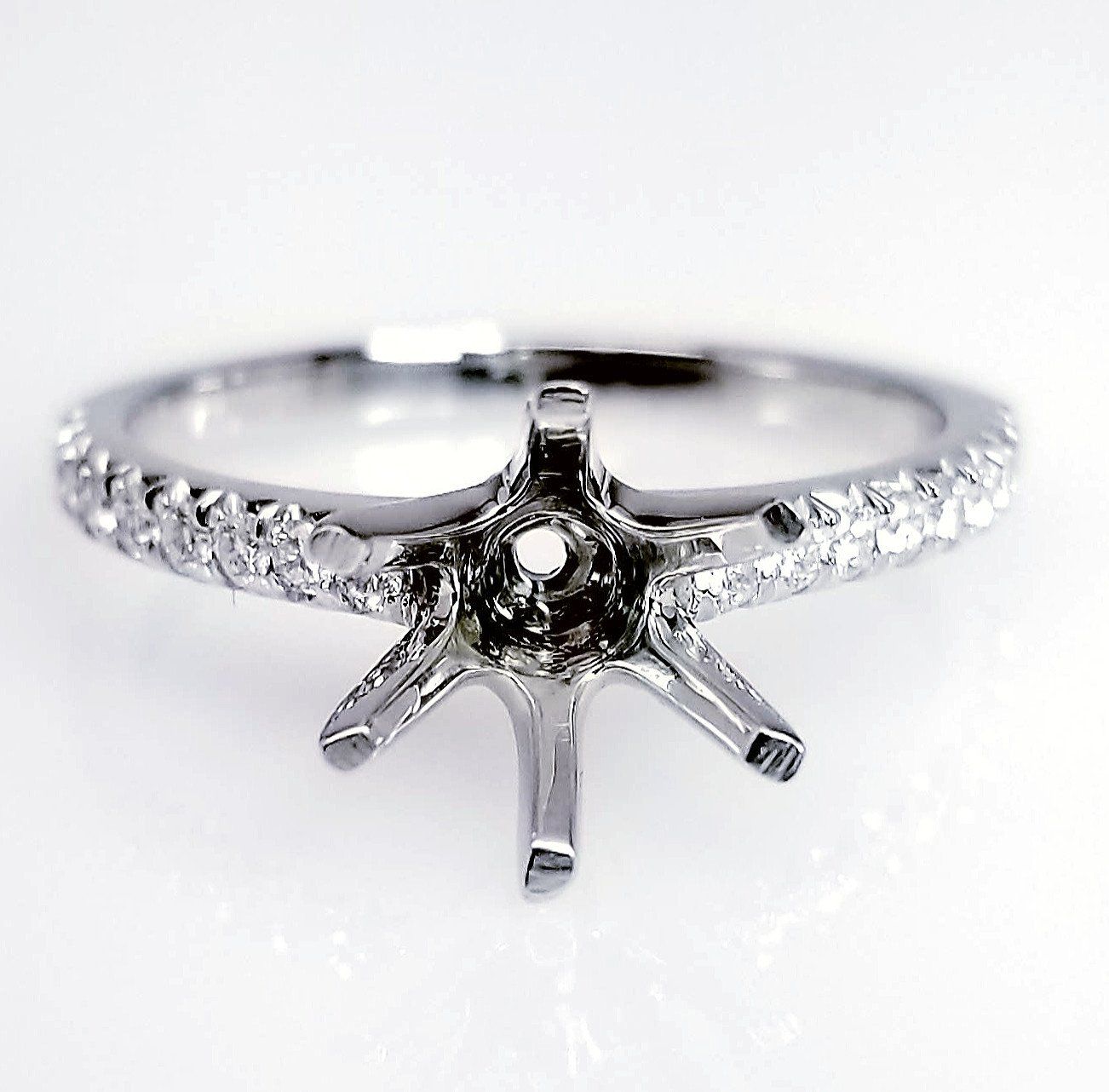 "ENGR03158" Best Selling Pave Six Prong Diamond Engagement Ring Setting