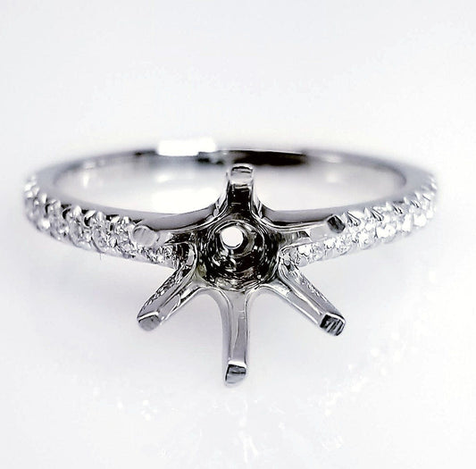 "ENGR03158" Best Selling Pave Six Prong Diamond Engagement Ring Setting