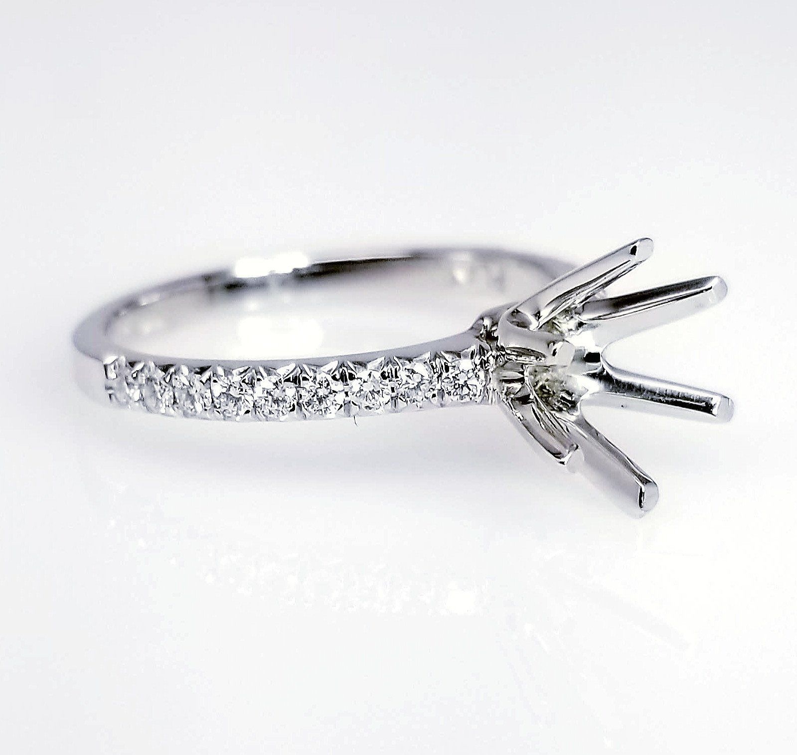 "ENGR03158" Best Selling Pave Six Prong Diamond Engagement Ring Setting