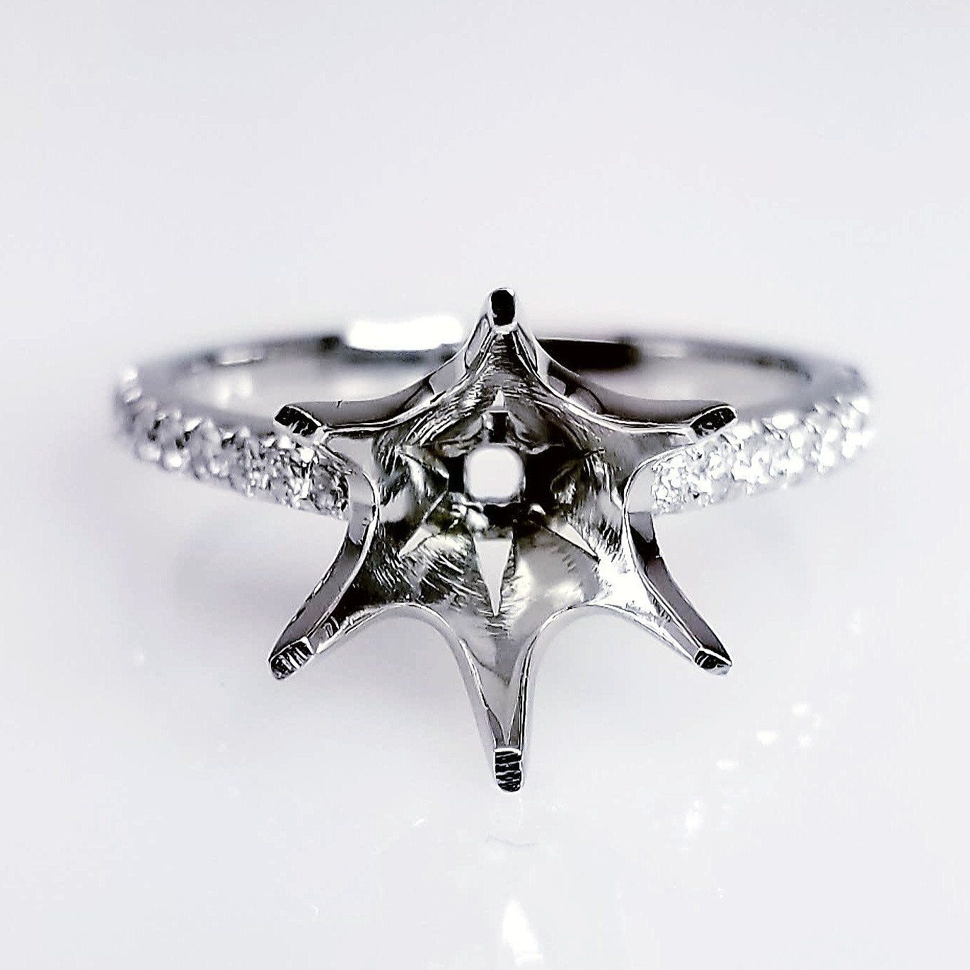 "ENGR03155" Large Six Prong Diamond Engagement Ring Setting