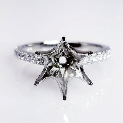 "ENGR03155" Large Six Prong Diamond Engagement Ring Setting