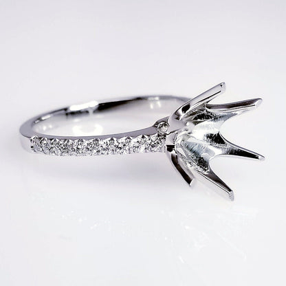"ENGR03155" Large Six Prong Diamond Engagement Ring Setting