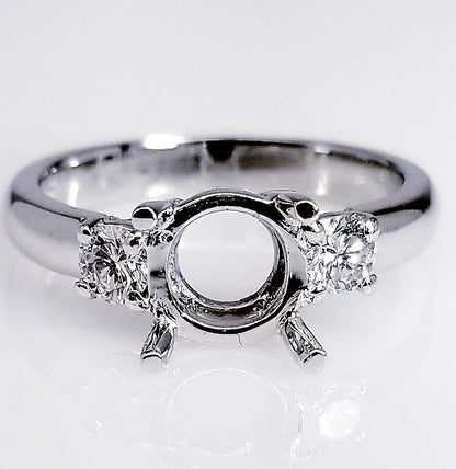 "ENGR02822" Three Stone Diamond Engagement Ring Setting