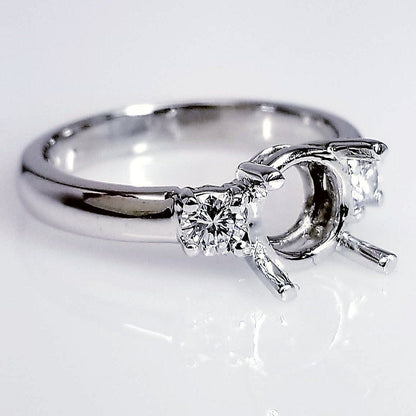 "ENGR02822" Three Stone Diamond Engagement Ring Setting