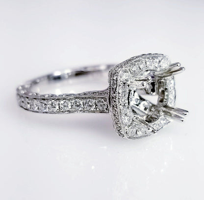 "ENGR03181" Vintage Style Halo Diamond Engagement Ring Setting