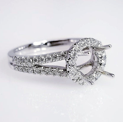 "ENGR03180" Halo Split Shank Diamond Engagement Ring Setting