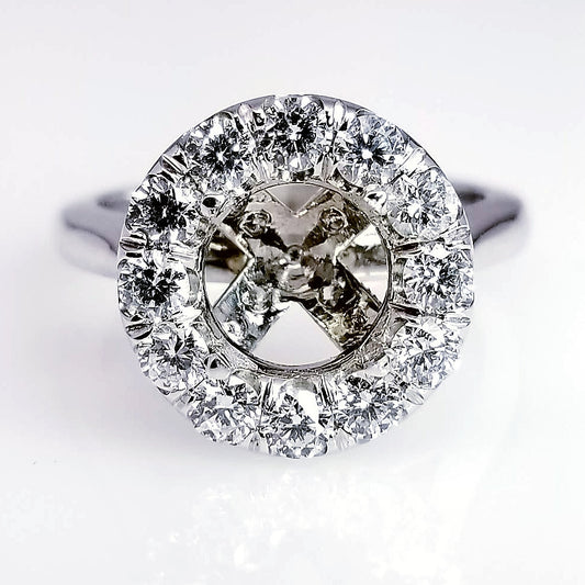 "ENGR02162" Large Pave Diamonds Halo Set Diamond Engagement Ring Setting