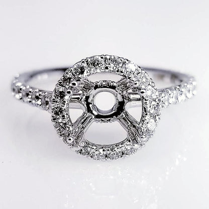 "ENGR02907" Halo Diamond Engagement Ring Setting With Secret Pave Diamonds