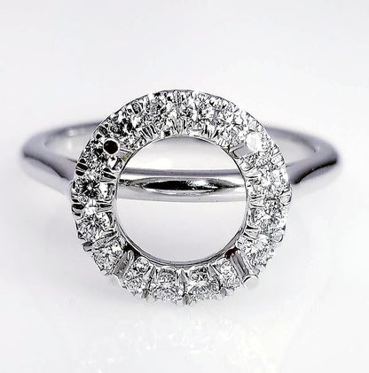 "ENGR03020" Micro Pave Set Diamond Halo Engagement Ring Setting