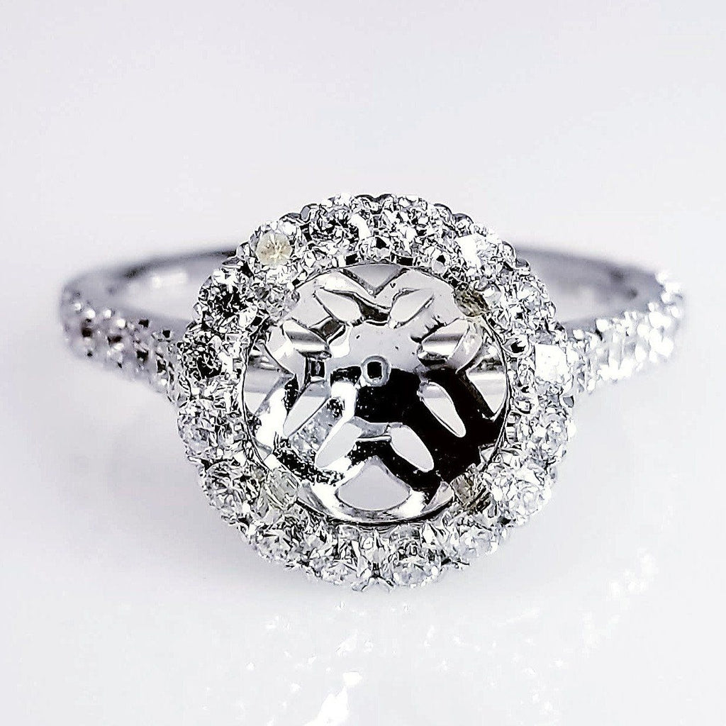 4.02 Carat Asscher Micro Pave Platinum Engagement Ring | The Robin Setting  by Douglas Elliott - Micro Pave Engagement Rings