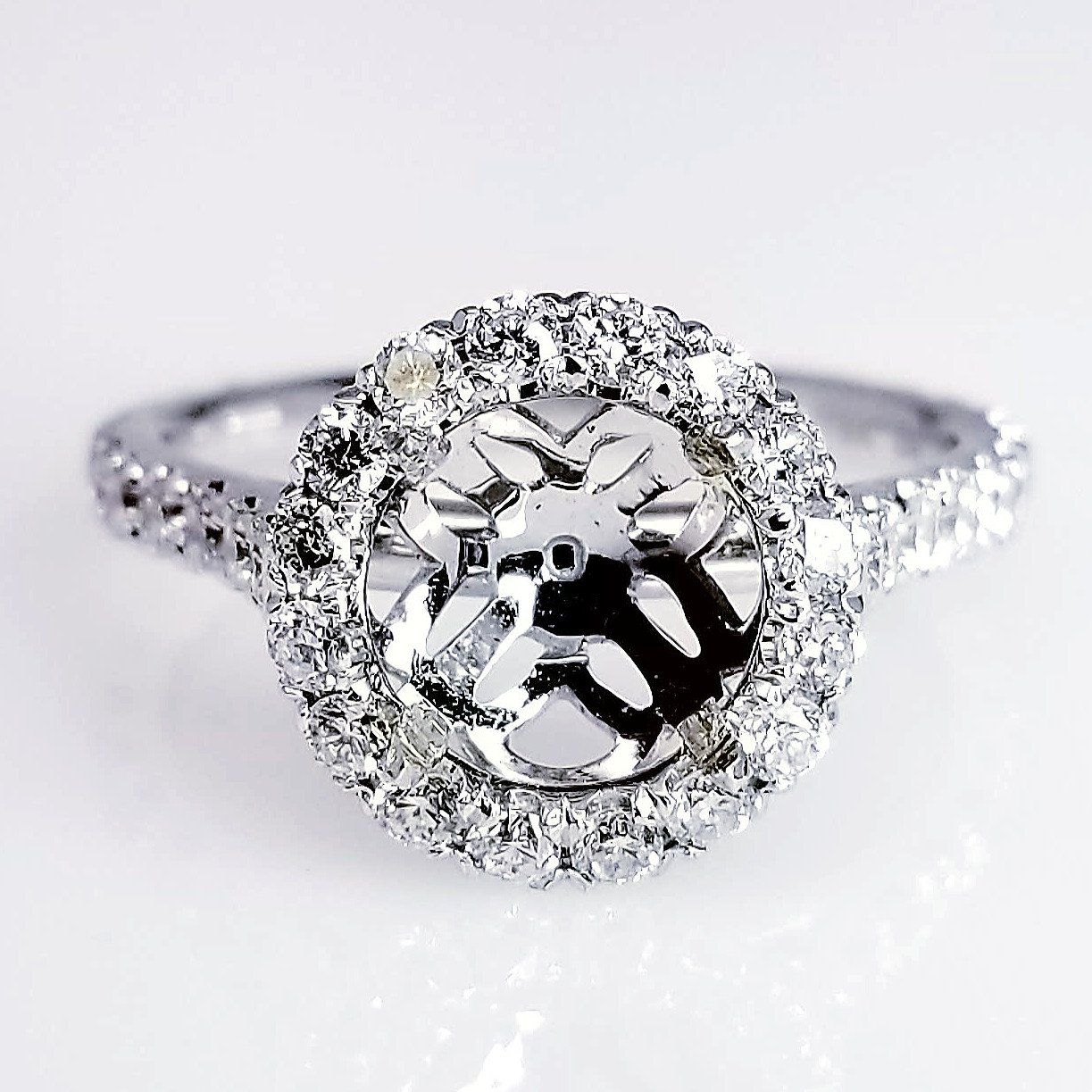 "ENGR02789" Scoop Pave Diamond Engagement Ring Setting