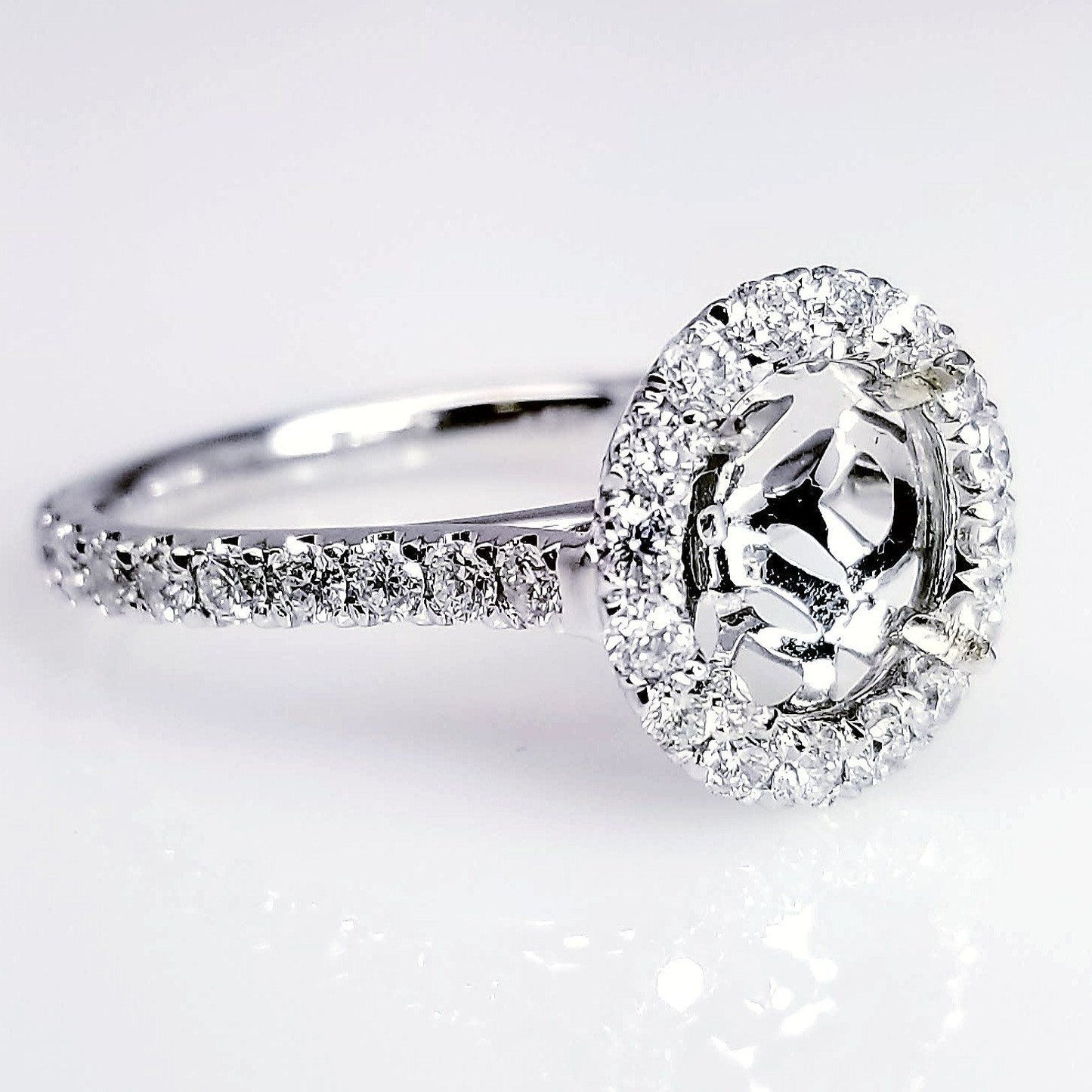"ENGR02789" Scoop Pave Diamond Engagement Ring Setting