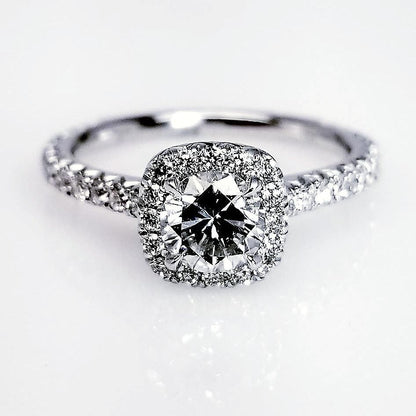 "ENGR03116" Round Cut Halo Set Diamond Engagement Ring