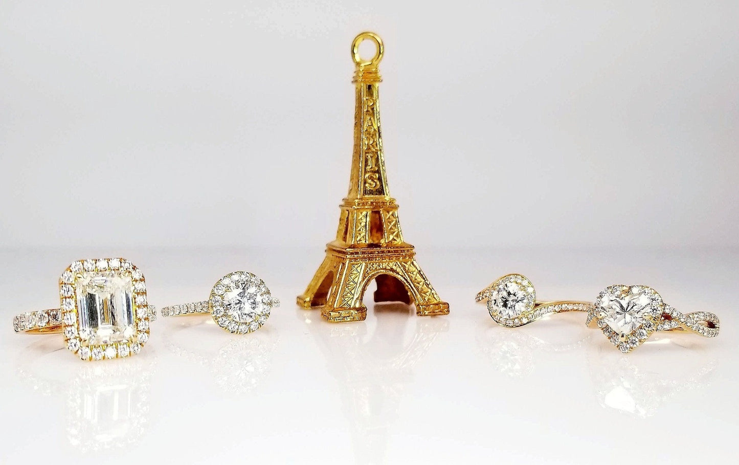 "ENGR02995" Heart Shape Halo Twist Rose Gold Engagement Ring
