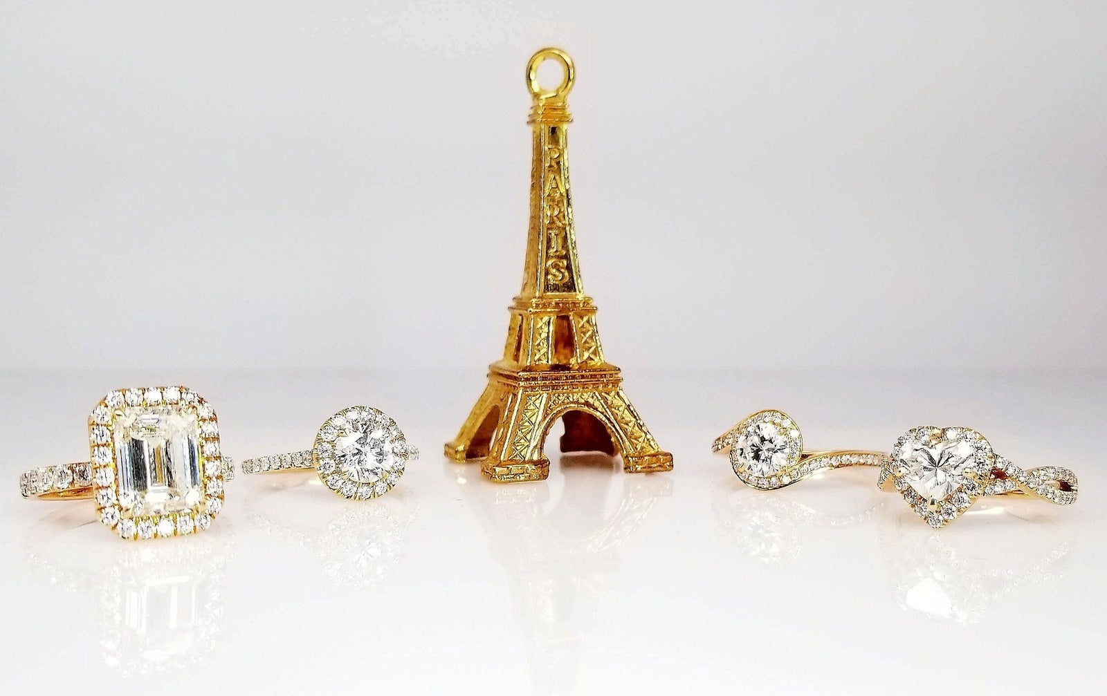 "ENGR02995" Heart Shape Halo Twist Rose Gold Engagement Ring