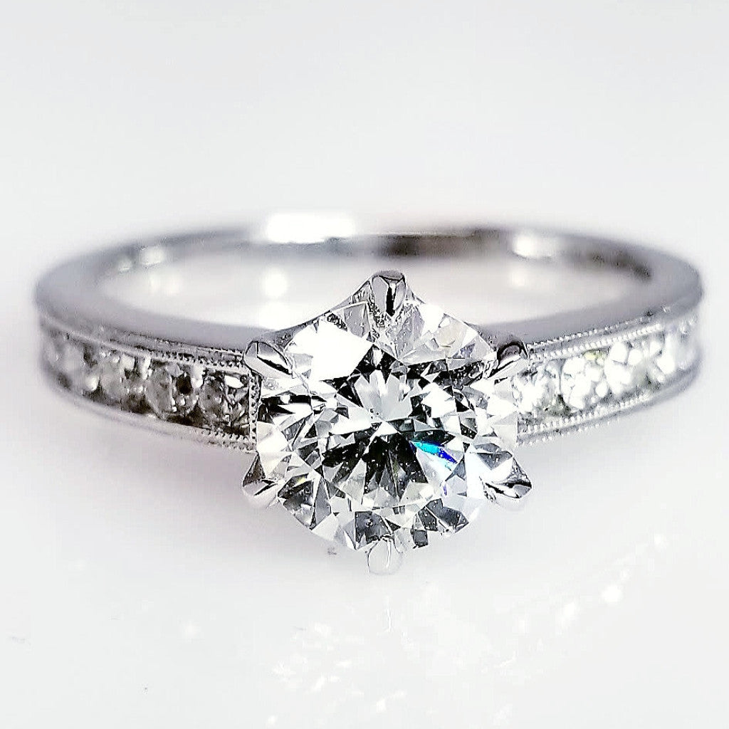 "ENGR02359" Round Cut Six Prong Diamond Engagement Ring