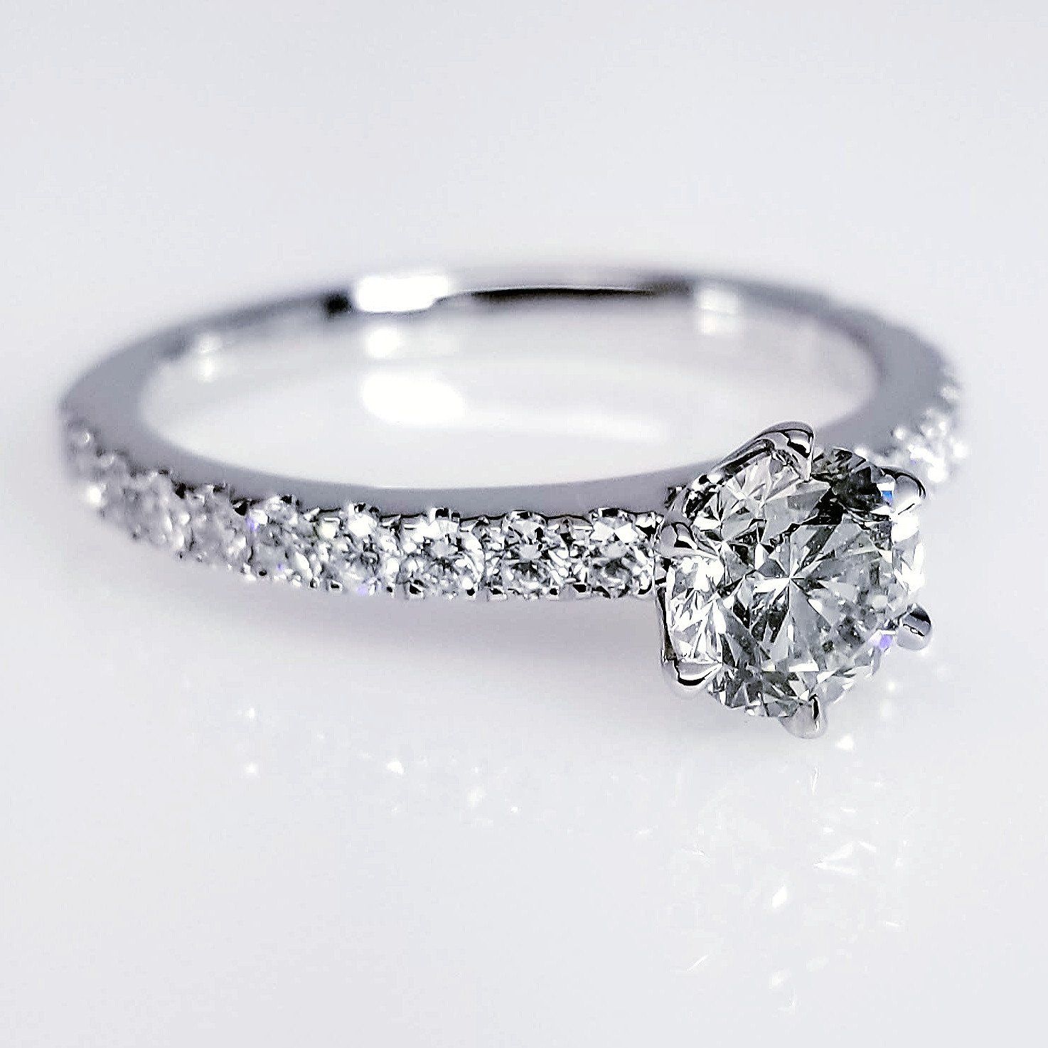 "ENGR03191" Diamond Engagement Ring in 18K White