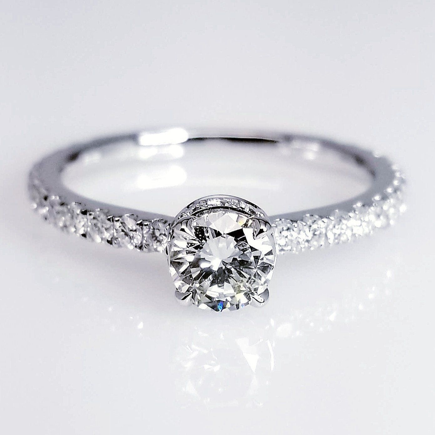 "ENGR03193" Diamond Engagement Ring With Pave Secret Diamonds