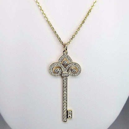 Diamond Key Yellow Gold Pendant 1.35cts