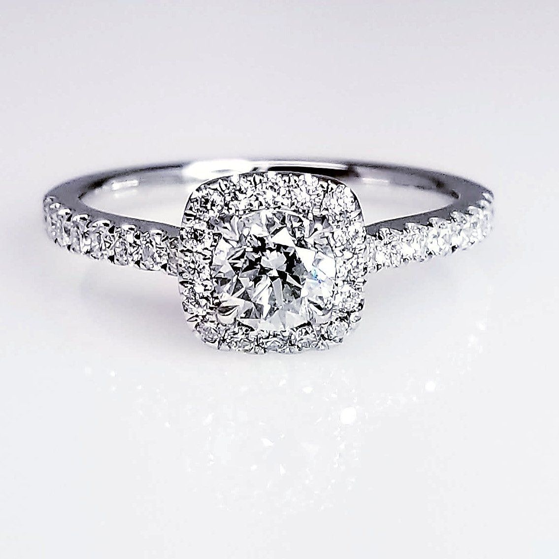 "ENGR03203" Round Brilliant Diamond Set In Halo Engagement Ring