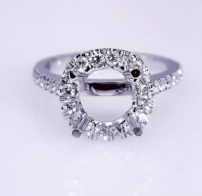 "ENGR02947" Micro Pave Halo Set Diamond Engagement Ring Setting