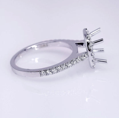 "ENGR02947" Micro Pave Halo Set Diamond Engagement Ring Setting