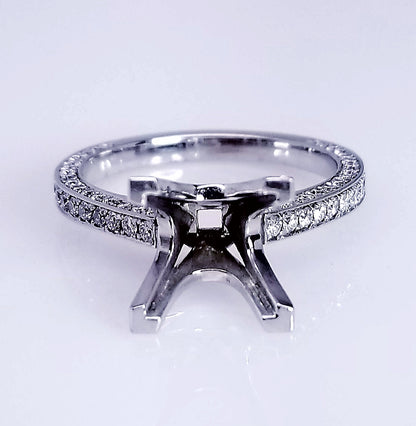 "ENGR02044" 3D Bright Pave Diamond Engagement Ring Setting