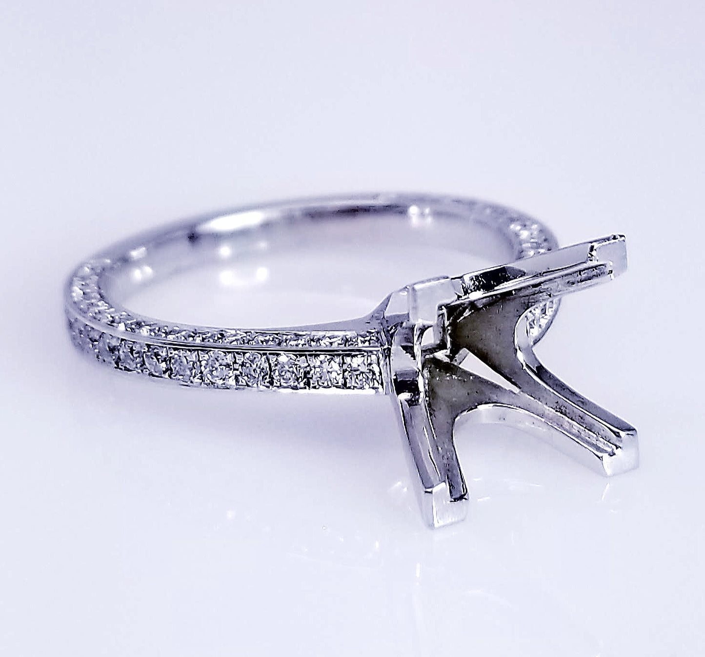 "ENGR02044" 3D Bright Pave Diamond Engagement Ring Setting