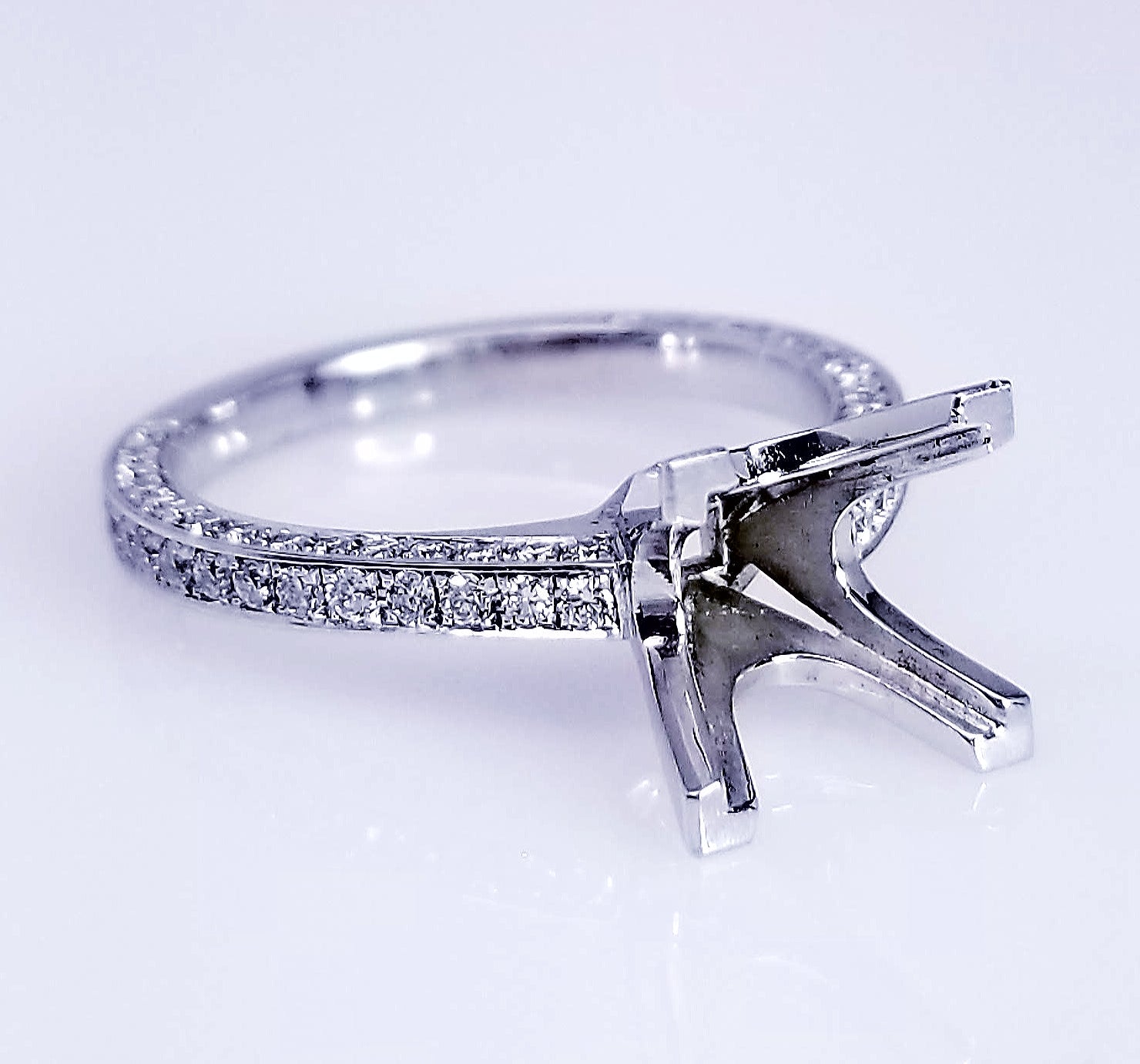 "ENGR02044" 3D Bright Pave Diamond Engagement Ring Setting