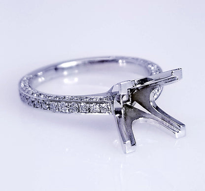 "ENGR02044" 3D Bright Pave Diamond Engagement Ring Setting