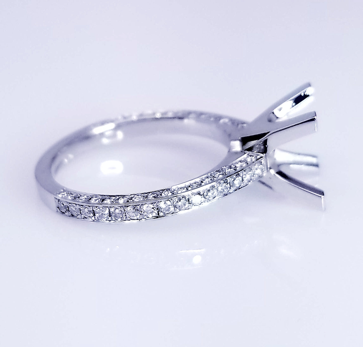 "ENGR02044" 3D Bright Pave Diamond Engagement Ring Setting