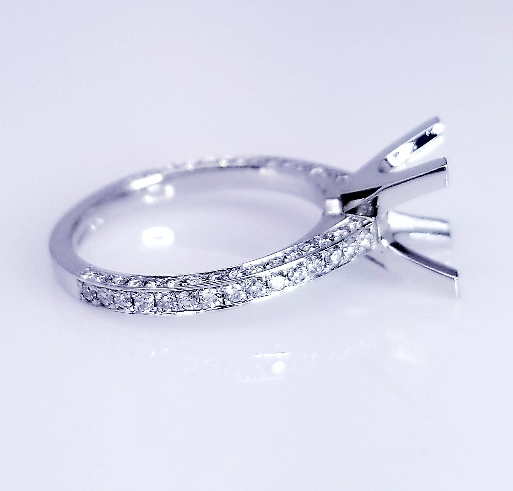 "ENGR02044" 3D Bright Pave Diamond Engagement Ring Setting