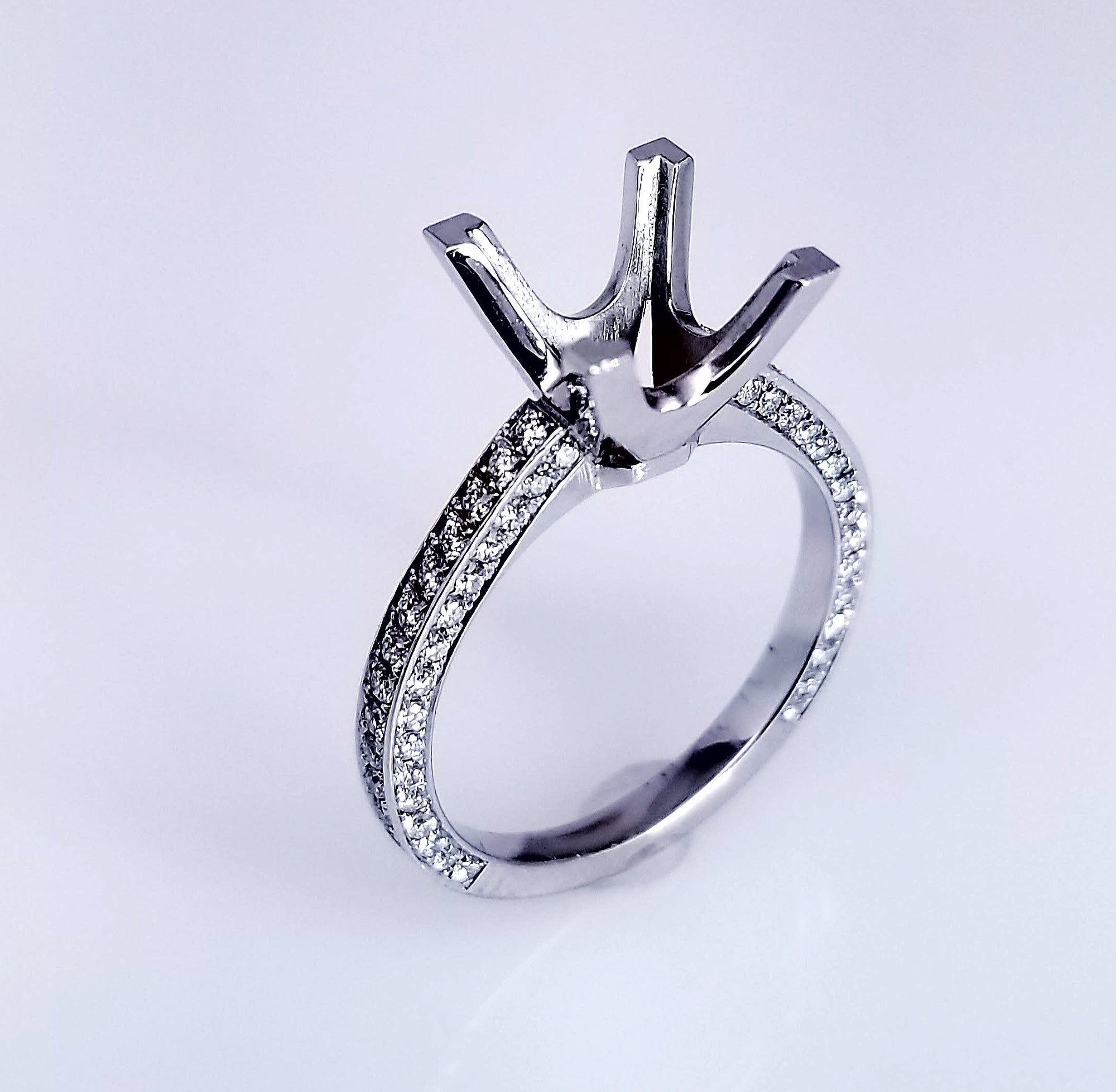 "ENGR02044" 3D Bright Pave Diamond Engagement Ring Setting