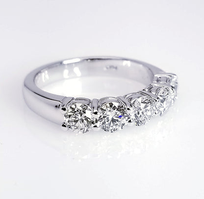 "DBAND01934" Platinum 5 Stone Diamond Band