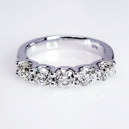 "DBAND01933" Platinum 5 Stone Diamond Band