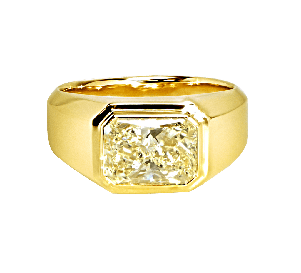 Men's Pinky Ring with Diamonds 18 kt Yellow Gold – Parasmani Jewellary
