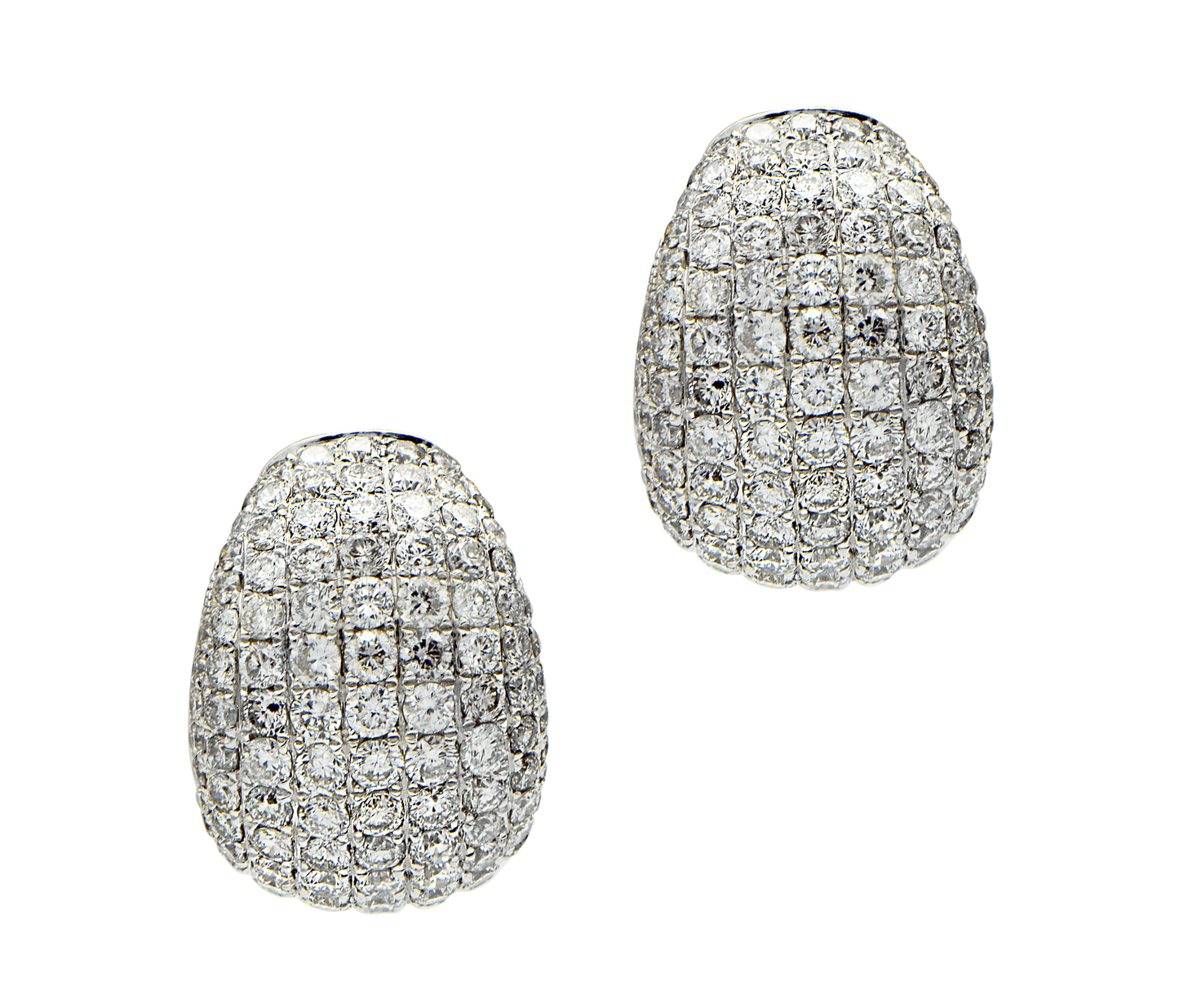 "EARR00110" Wide Diamond Pave Huggie Hoop White Gold