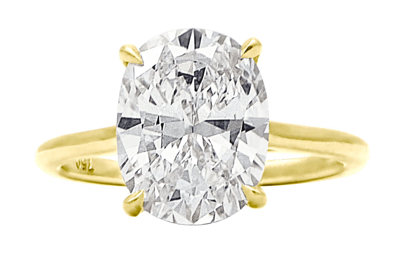 "ENGR03324" Oval Diamond Engagement Ring with Thin Band and Petite Prongs