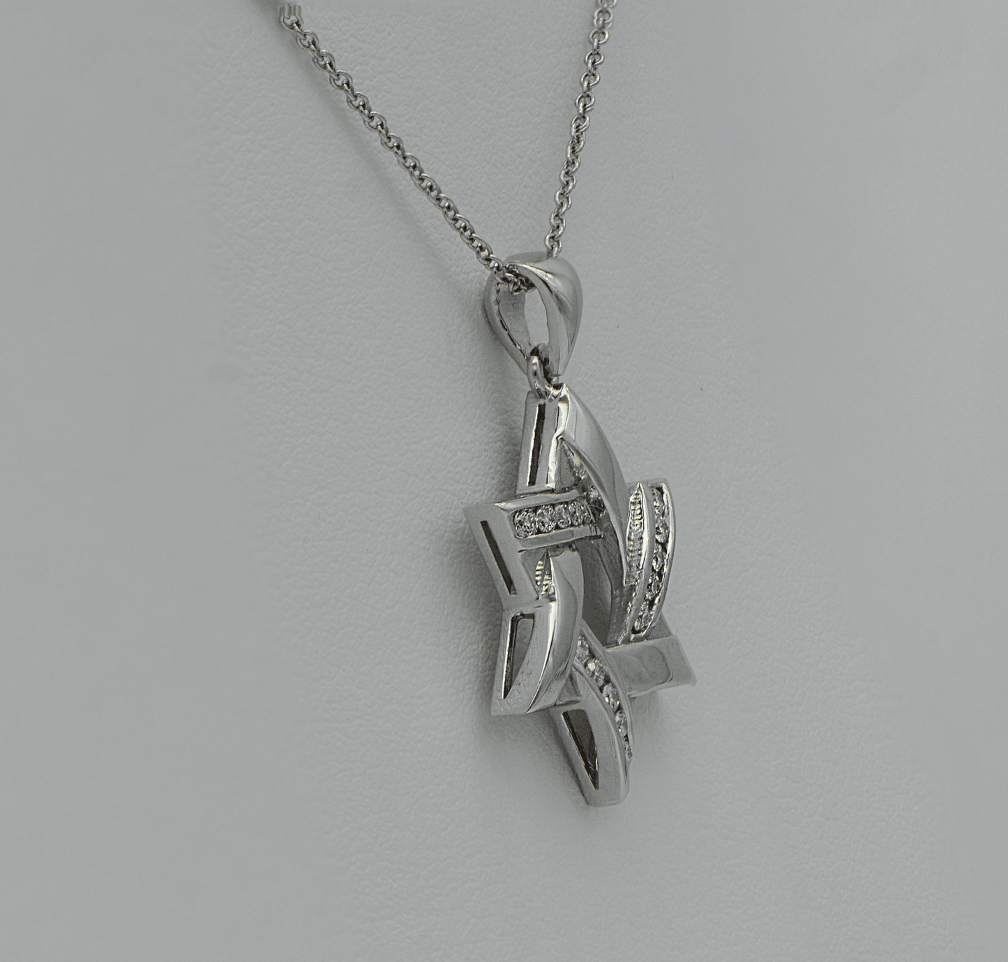 "PEND01746" Star of David Diamond and Gold Pendant - White or Yellow Gold