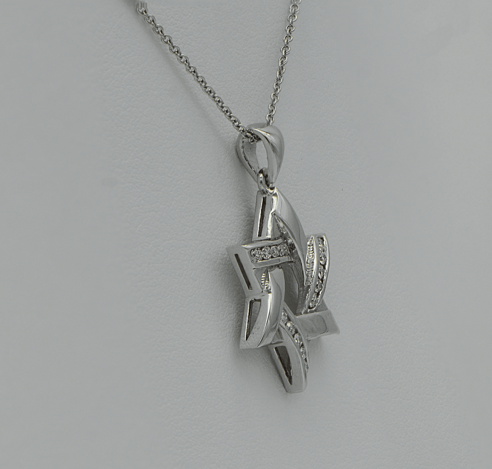 "PEND01746" Star of David Diamond and Gold Pendant - White or Yellow Gold