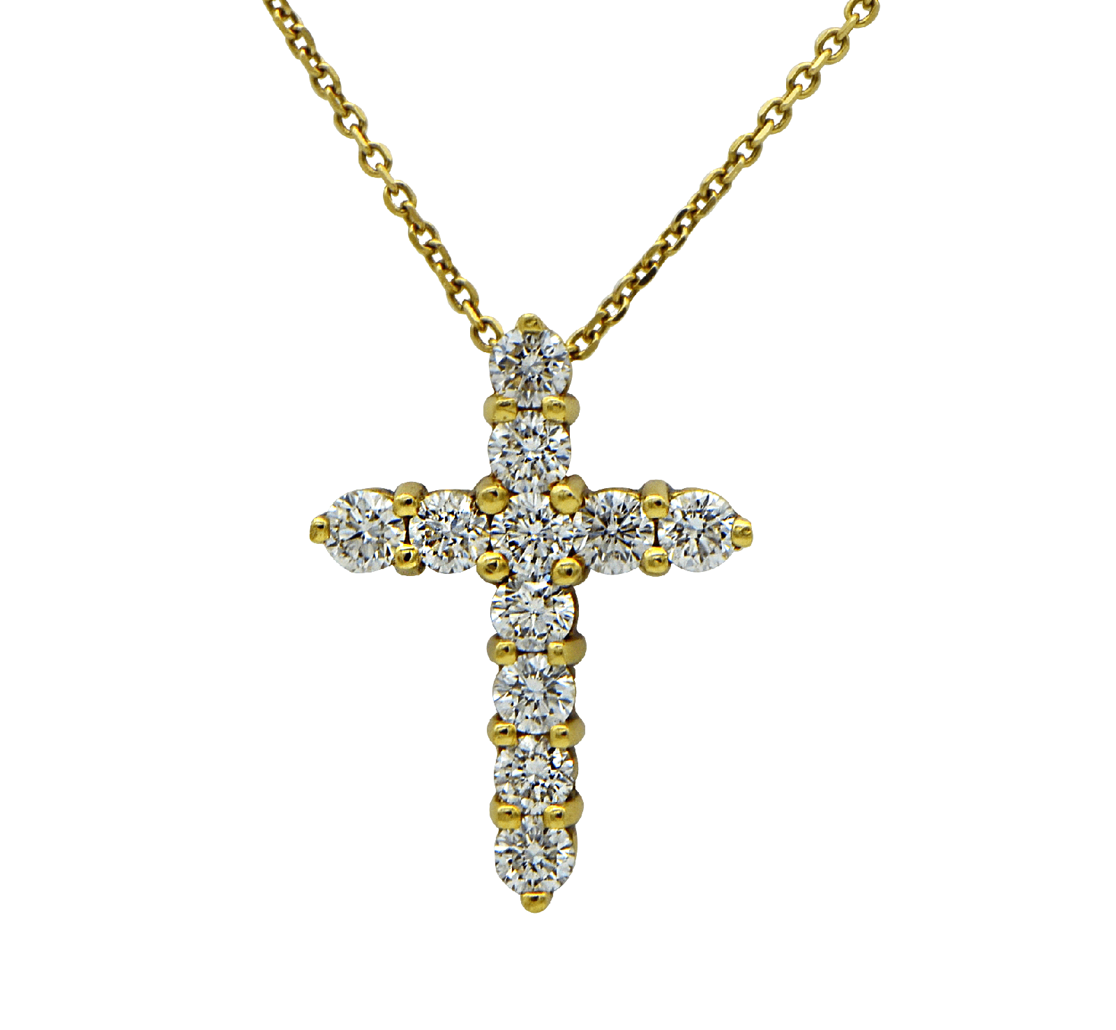 "PEND01313" 2.64CT Diamond Cross Pendant in Yellow Gold