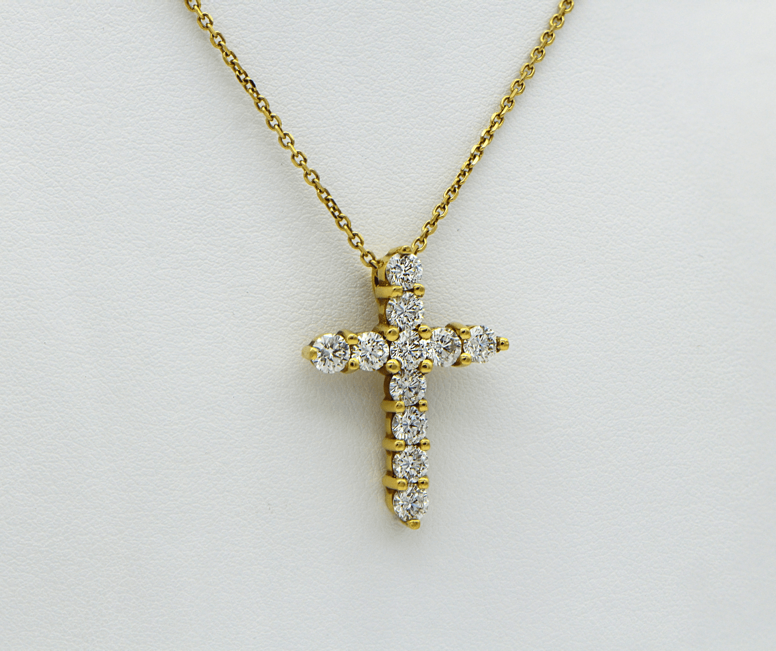 "PEND01313" 2.64CT Diamond Cross Pendant in Yellow Gold