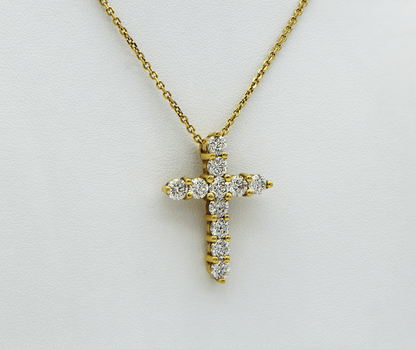 "PEND01313" 2.64CT Diamond Cross Pendant in Yellow Gold