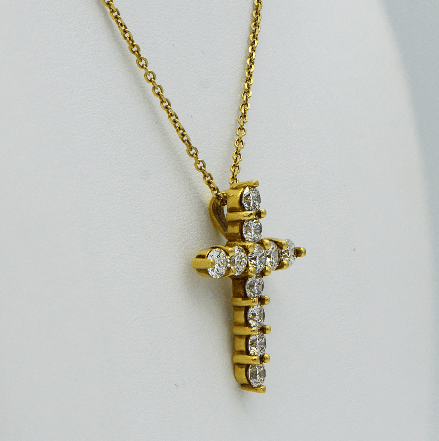 "PEND01313" 2.64CT Diamond Cross Pendant in Yellow Gold